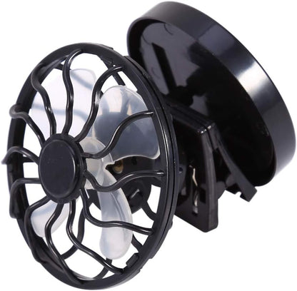Electric Mini Solar Fan, Air Conditioner Cooling Cell Fan, Clip on Visor or Handheld, Works Only in Direct Sun
