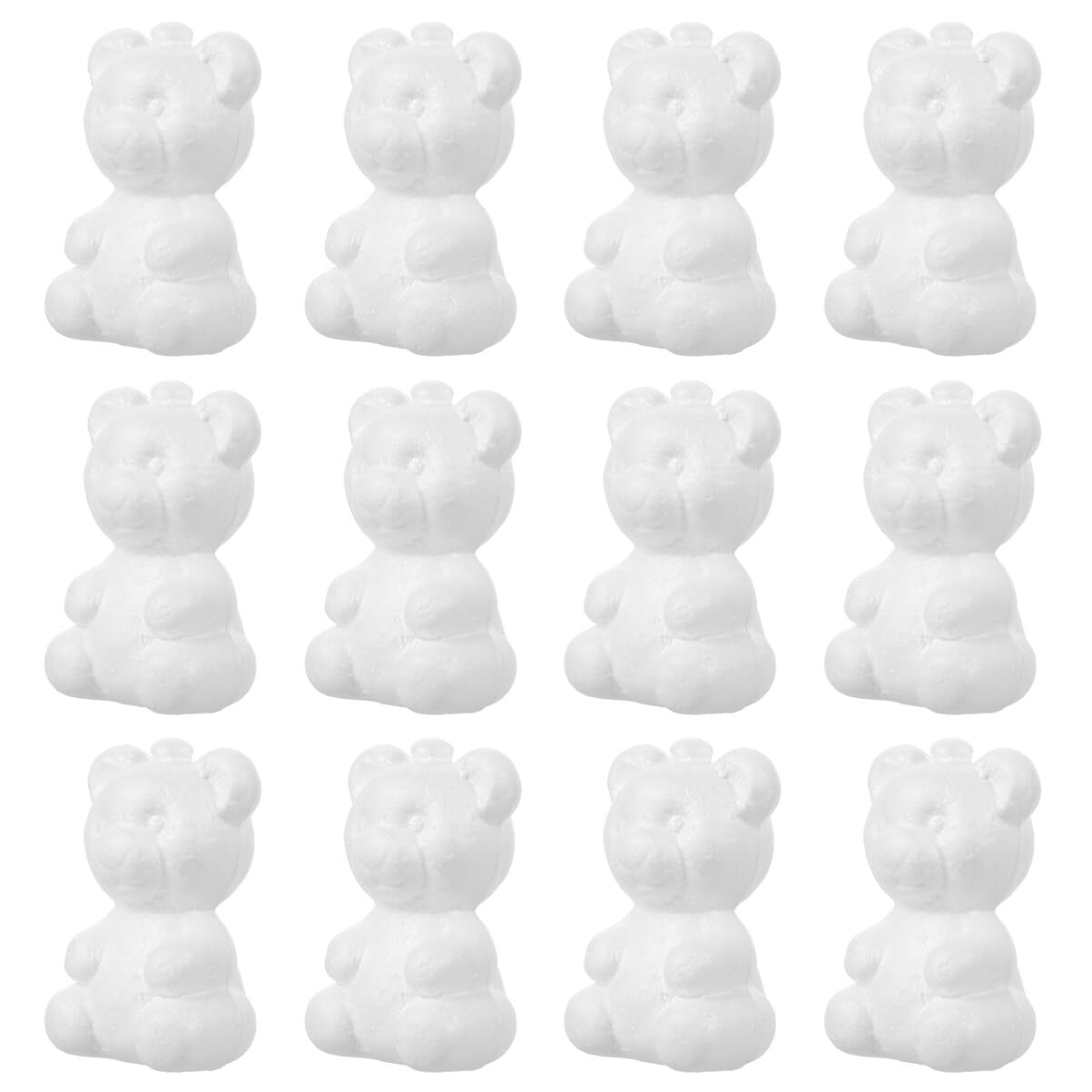 SEWACC 20pcs Foam Bear Blank White DIY Foam Bear Mould Scultpture Modelling Polystyrene Shape Mould Craft for Party Decorations Floral Arrangement 7.5cm