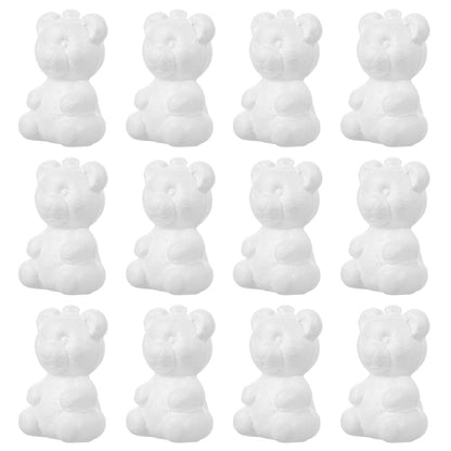 SEWACC 20pcs Foam Bear Blank White DIY Foam Bear Mould Scultpture Modelling Polystyrene Shape Mould Craft for Party Decorations Floral Arrangement 7.5cm