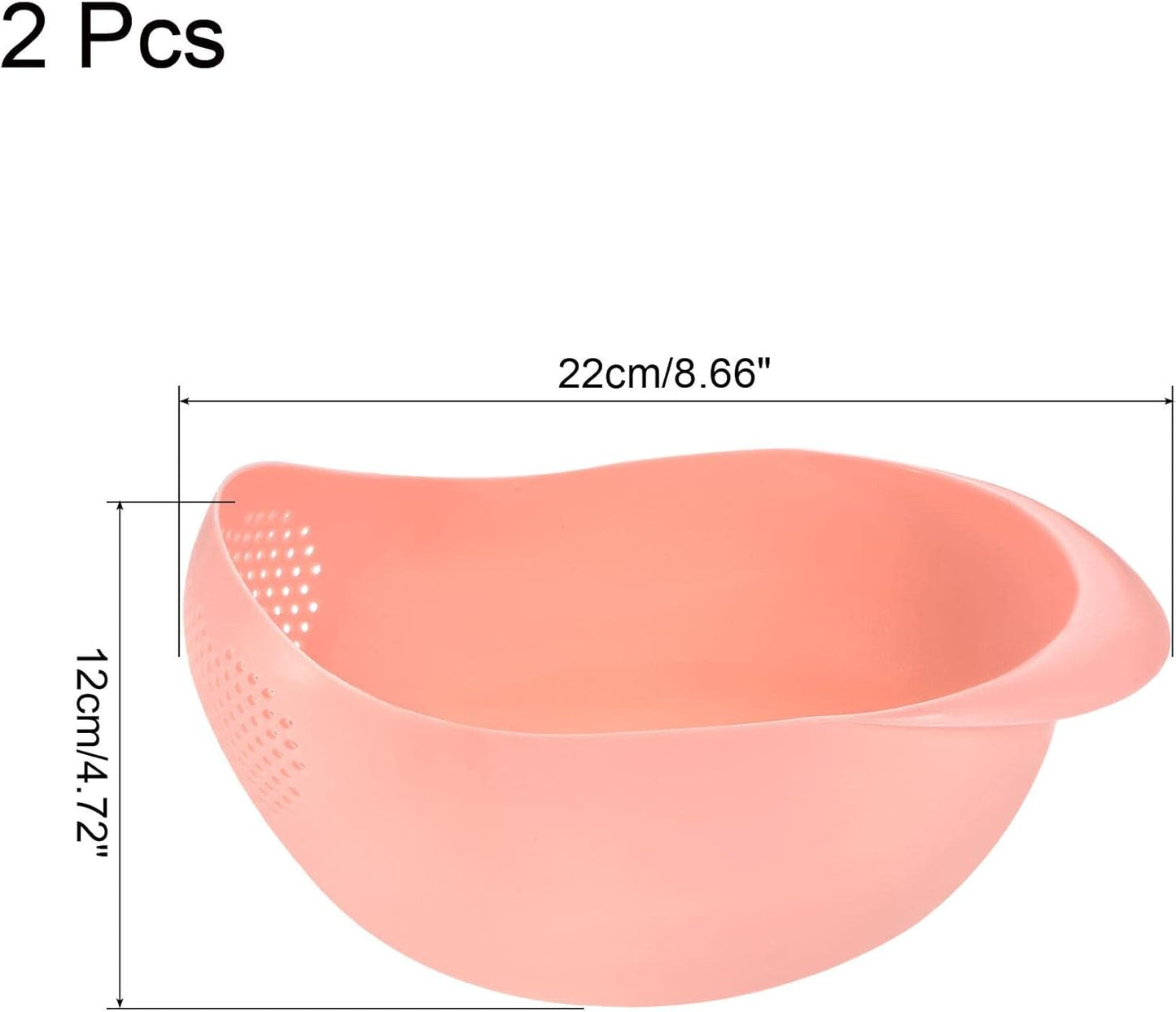 uxcell 2pcs Rice Washing Filter Strainer Basket, Pink, for Home Kitchen Cleaning Tools