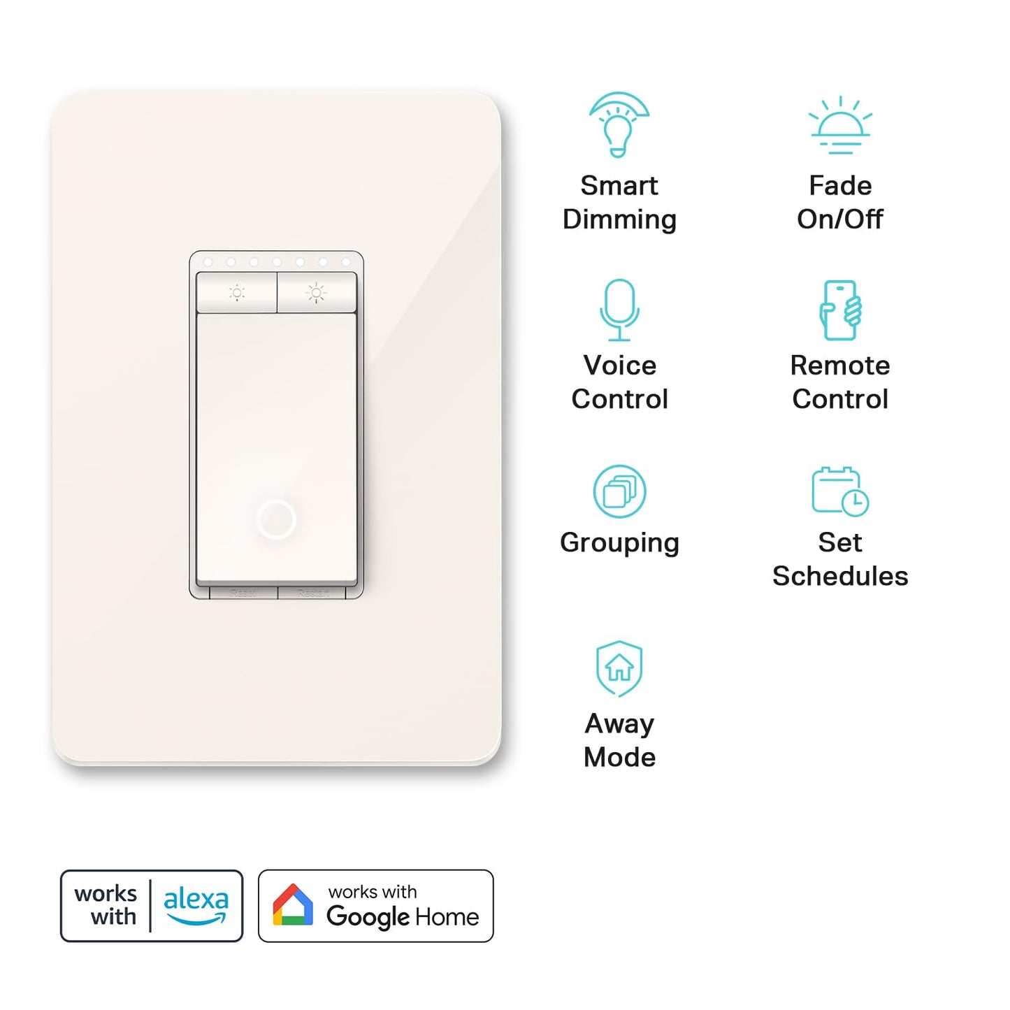 Kasa Smart Light Switch HS200, Single Pole, Needs Neutral Wire, 2.4GHz Wi-Fi Light Switch Works with Google Home, UL Certified, No Hub Required, White
