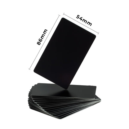 0.8mm Blanks Metal Business Card for Laser Engraving, Premium Aluminum Sheet Multipurpose DIY Gift Metal Cards Black 86 X 54 mm, 26pcs (26)