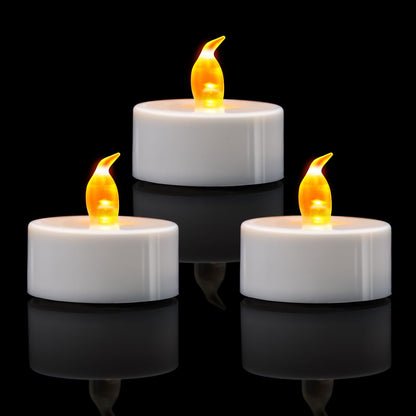 KOABY 50 Pack Warm Yellow LED Tea Lights, Last 100H+, Flickering Flameless Battery Operated Tea Lights for Decor