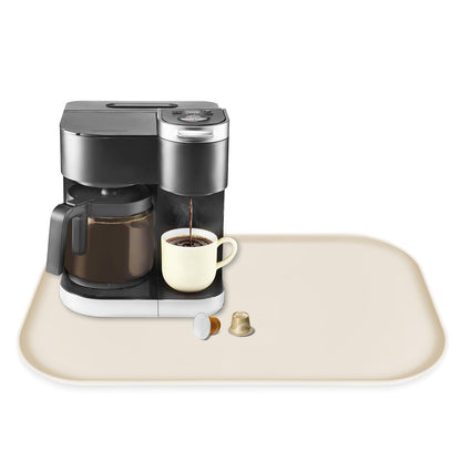 TOHONFOO Silicone Coffee Mat with Lip, 19.7'' x 15'' Heavy Duty Bar Mat, Coffee Tray for Countertop Fit Under Machine Pot Espresso Machine, Grey