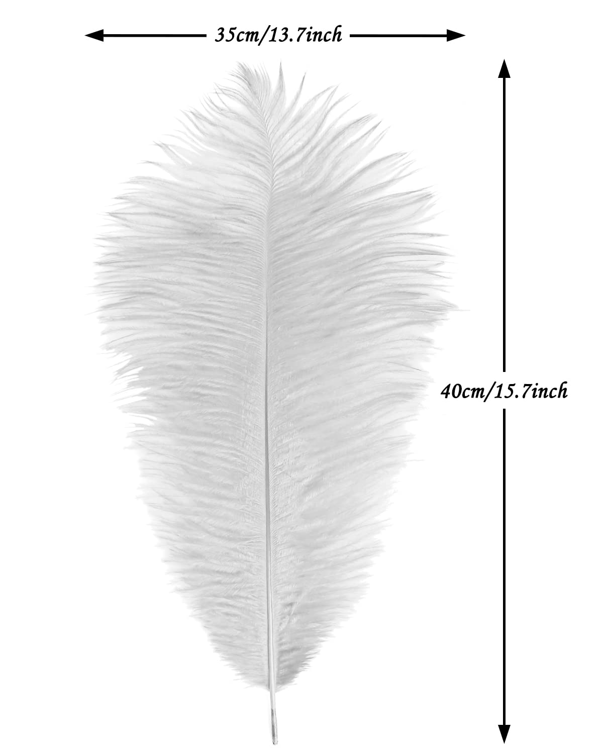 VIJIV Natural White Large Ostrich Feathers Bulk 10 Pieces - Making Kit 28 Inch Long Feathers for Crafts Flowers Vase Home Decorations Wedding Party Centerpiece Floral Arrangement