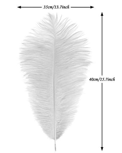 VIJIV Natural White Large Ostrich Feathers Bulk 10 Pieces - Making Kit 28 Inch Long Feathers for Crafts Flowers Vase Home Decorations Wedding Party Centerpiece Floral Arrangement