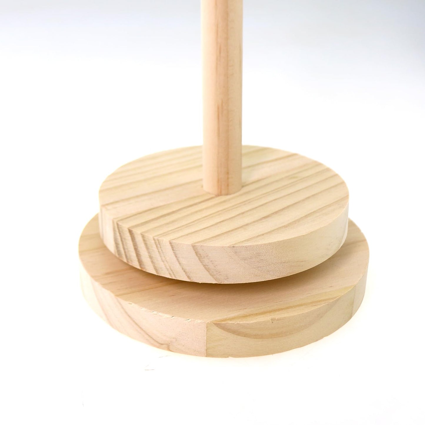 Maxmoral Rotatable Wooden Yarn Holder Hand Woven Winding Spool Knitting and Crochet Accessories Base Diameter 4.7 Inch Height 10 Inch