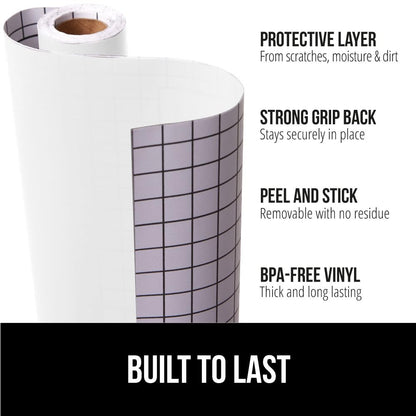GORILLA GRIP® Peel and Stick Paper, Removable Cover for Books, Shelves, Countertops, Drawers, Cabinets and Crafts, Easy Install Kitchen Decor, Shelf, Cabinet Liners, 11.8 in x 20 FT Bright White