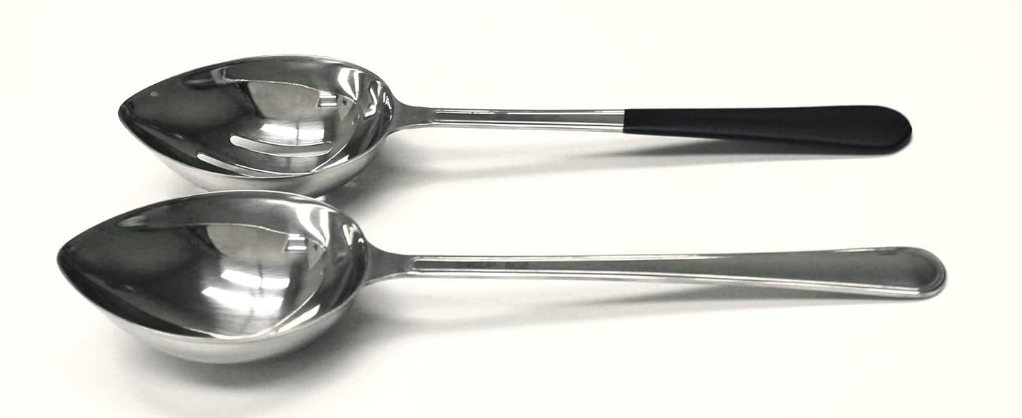G.E.T. Enterprises 8 oz. Stainless Steel Solid Spoon, Cool-Grip Handle, Dishwasher Safe