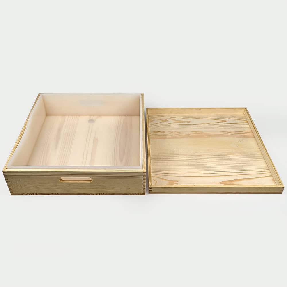 Large Soap Molds, 8L 280oz 8kg Rectangle Soap Mold Silicone Liner for 18 Bar Mold with Wooden Box and Lid DIY Handmade Soap Making Tools (280oz, Wood)