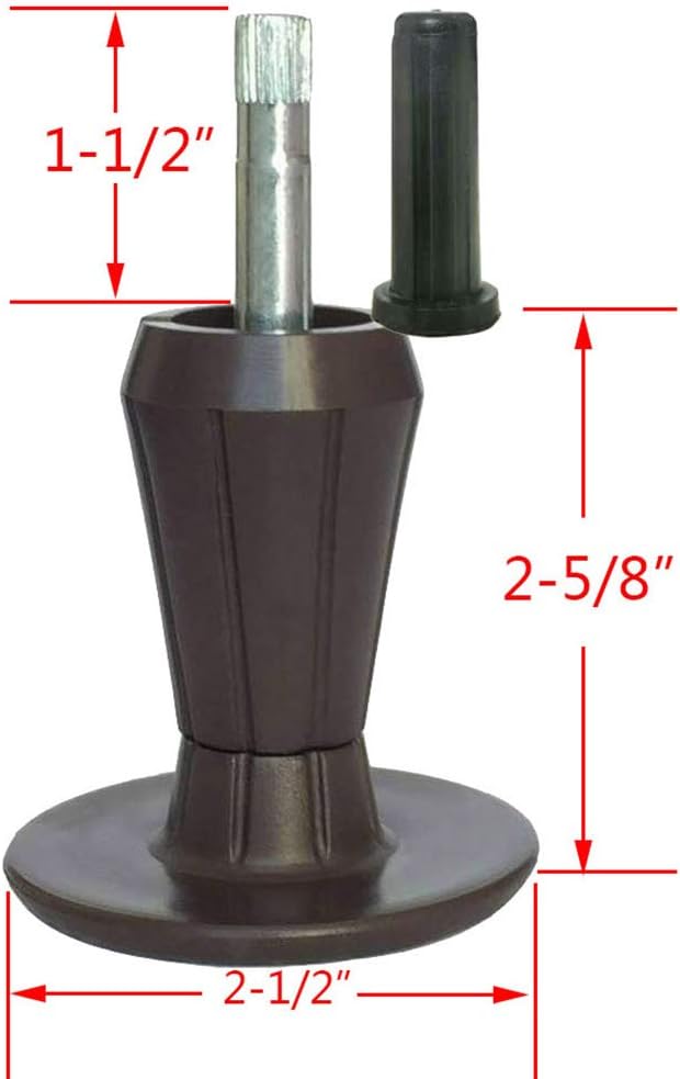 CAFORO Replacement Bed Frame Feet, 2-Piece Steel Stem Plastic Glide Legs to Replace Wheels (Set of 4)