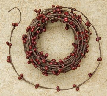 18 CWI Pip Berry Garland - ft - Artificial Garland for Mantle, Arch, Table, and Entryway - Burgundy