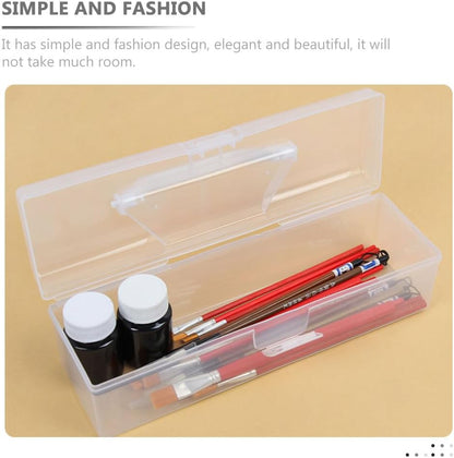 EXCEART 4pcs 12'' Plastic Storage Box for Art & Craft Supplies with Handle, Small Translucent Storage Box