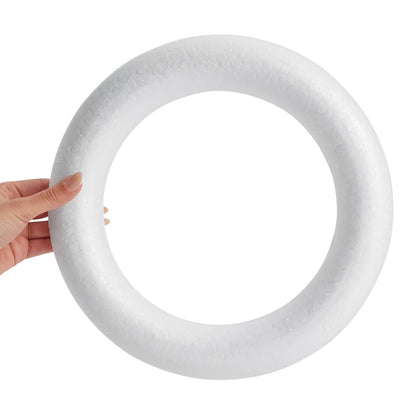 Juvale Foam Wreath Form - 12 x 12 x 2 in, Pack of 3, White - Foam Wreath Ring