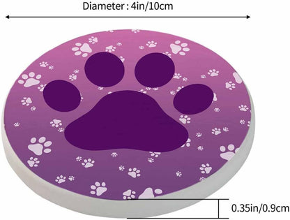 Pznen 2 Pack Accessories,Set 2 Big Dog Paw Coasters for Drinks Little Animal Puppy Cat Kitten Paws Print Design