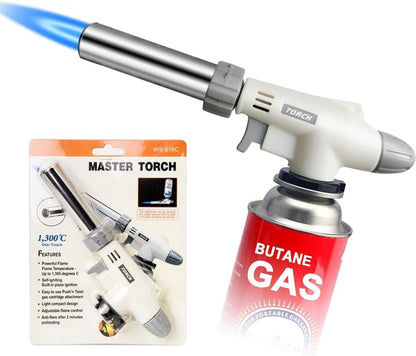 Butane Torch Kitchen Blow Lighter, IEIK 360 Degree Reverse Culinary Torch with Safety Lock and Adjustable Flame (Butane