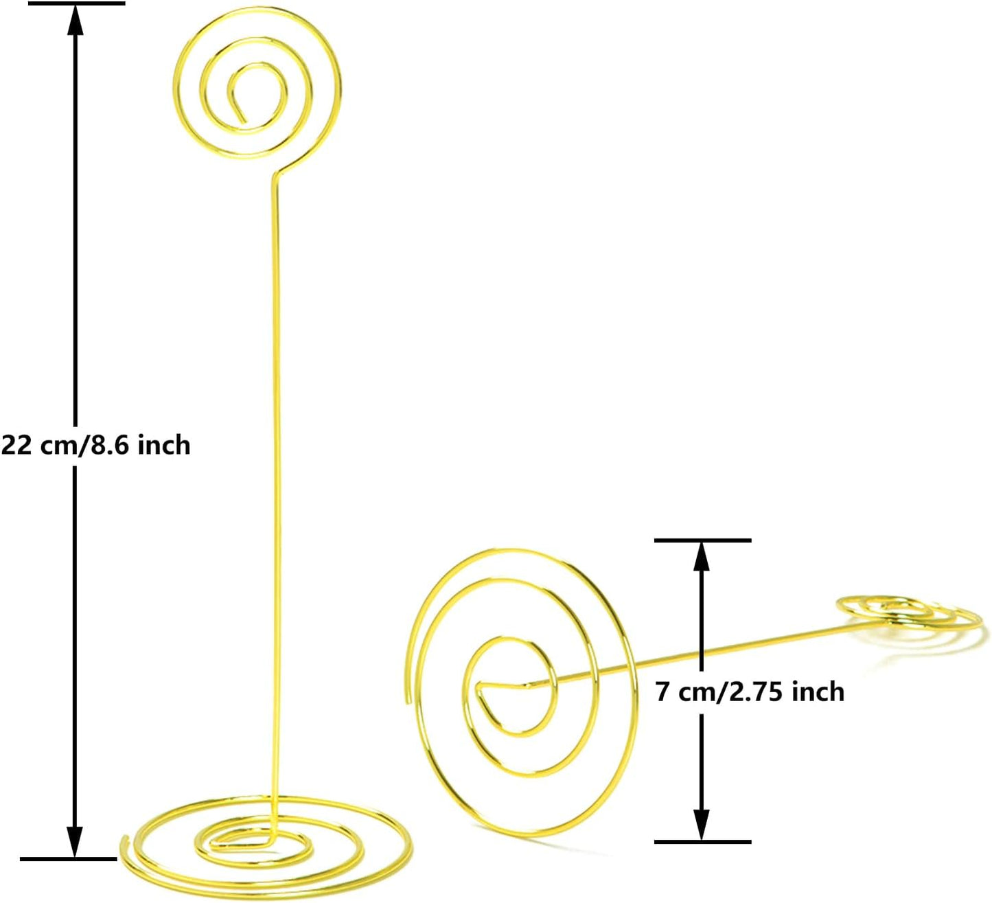Place Card Holders - 10pcs 8.6" Tall Table Number Holders for Weddings, Parties, Office Desk (Gold)