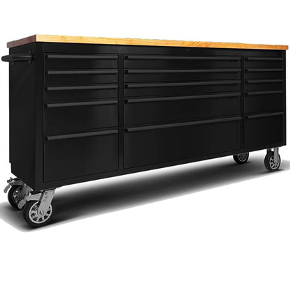 AnorTrek 72 inch Tool Chest with 15 Drawers for Garage, Workbench and Repair Store, Tool Cabinet -Black (72 inch Tool Chest- Black)
