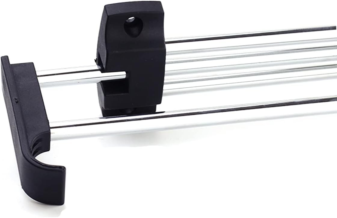 Autuwintor Adjustable 12 Inch Pull Out Valet Closet Rod with Screws, Cold Rolled Steel Black Silver, 1pcs