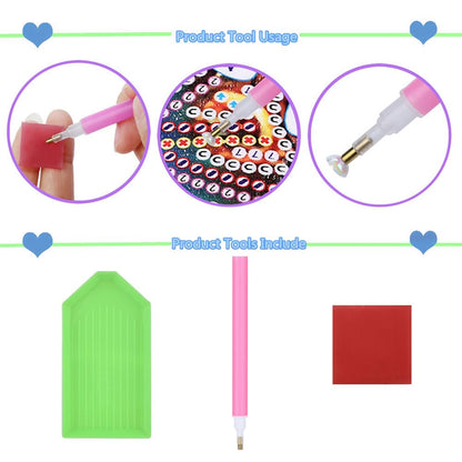 Sulunmo DIY Diamond Art Painting Kit Desk Tabletop Clock Craft Diamond Drill Art Kit for Home Decor Decoration, Creative Gift(Hooks-Christmas-Crystal-Ball-26)