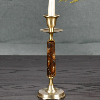 Candle Holder High Quality Brass Retro Handmade Candle Holder Decoration for Home Restaurant Shooting Sports Ornaments Decorative Candle Holder