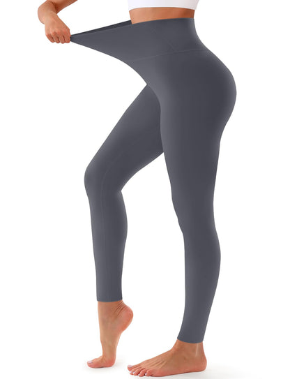 Bluemaple High Waisted Leggings for Women - Tummy Control Pants Non See Through Workout Soft Yoga Pants for Running Plus Size