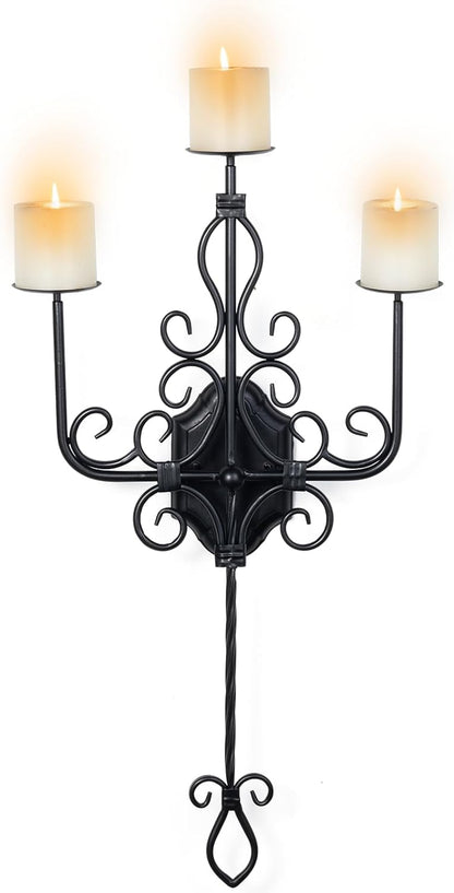 Holder3 RoomSet 1 Large Wall Sconce Candle Iron Candelabra,Gothic Victorian Metal Wall DecorOversized Wall Candle