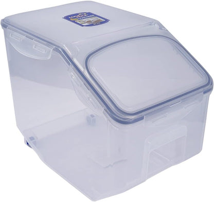 LOCK & LOCK Easy Essentials Food Lids (Flip-Top), BPA Free, 50.7 Cup for Rice, Clear Pantry Storage