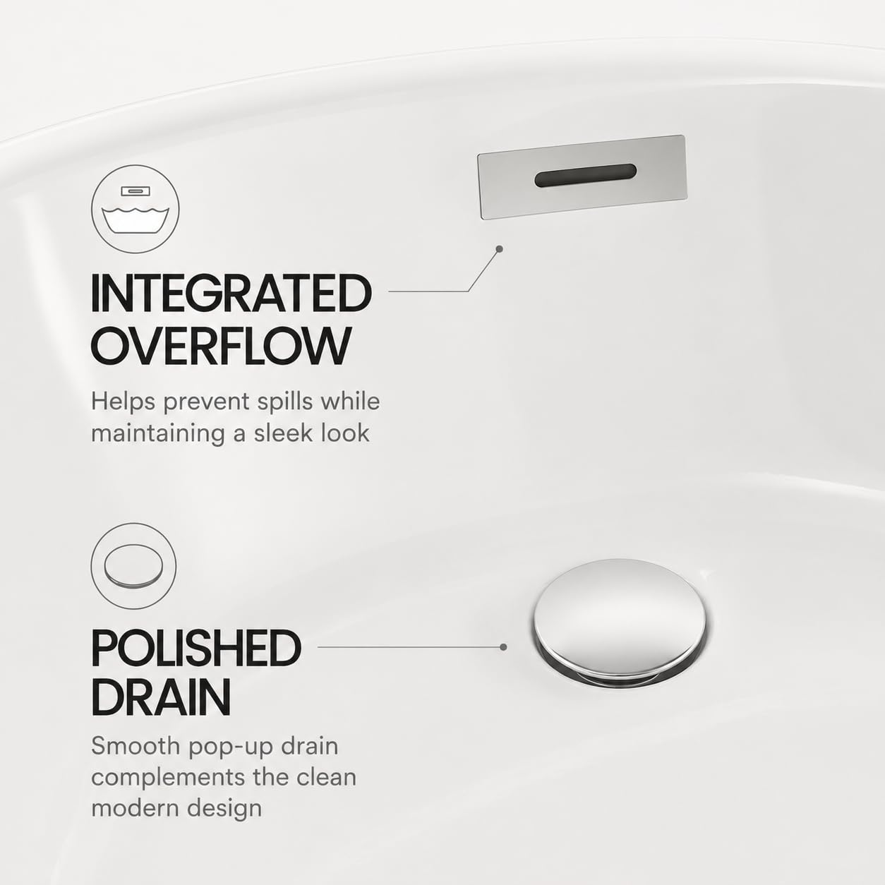 67" Acrylic Freestanding Bathtub, Deep Soaking Tub with Non-Slip Surface, Modern Free Standing Bath Tub, Chrome Drain, CUPC Certified, Easy Install, Space-Saving Bathtub for Bathrooms, White