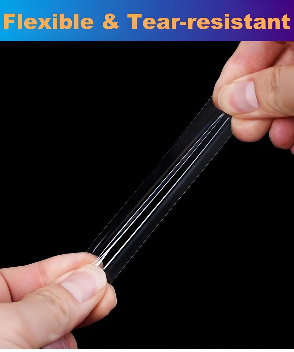 Ultra-Thin Clear Double Sided Tape Heavy Duty 2-Inch x 50 Feet Two Sides Strong Stick Mounting Adhesive Tape for Arts & Crafts, Fix Carpet, Women Clothes, Woodworking, Anti Cat Scratch, Sewing Project