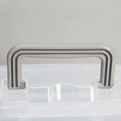 Tosnail 10-Inch 2 Layers Clear Plastic Craft Organizer Box Storage Container for Sewing, Painting, Arts