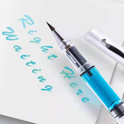 NUOBESTY 5Pcs Stationery fountain pen student Refillable Fountain Pen plastic wolf hair office Brush Pen water paint brush pens soft brush Paint Calligraphy Brush Pen refillable