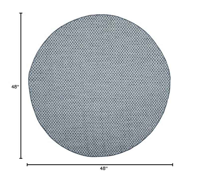 SAFAVIEH Courtyard Collection 4' Round Blue/Grey CY8653 Indoor/ Outside Waterproof Easy cleansingPatio Backyard Mudroom Area Mat
