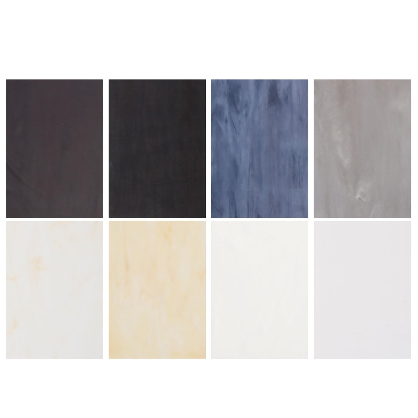 MECCANIXITY 8 Sheets Stained Glass Sheets,4 x 6 Inch Variety Mosaic Glass Tiles for DIY Projects Home Crafts Decoration,Black & White Series