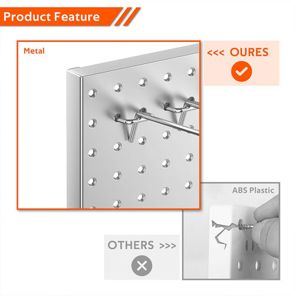 Ultrawall 4 Pcs Metal Pegboard Wall Panels, Peg Boards for Garage Tool Storage