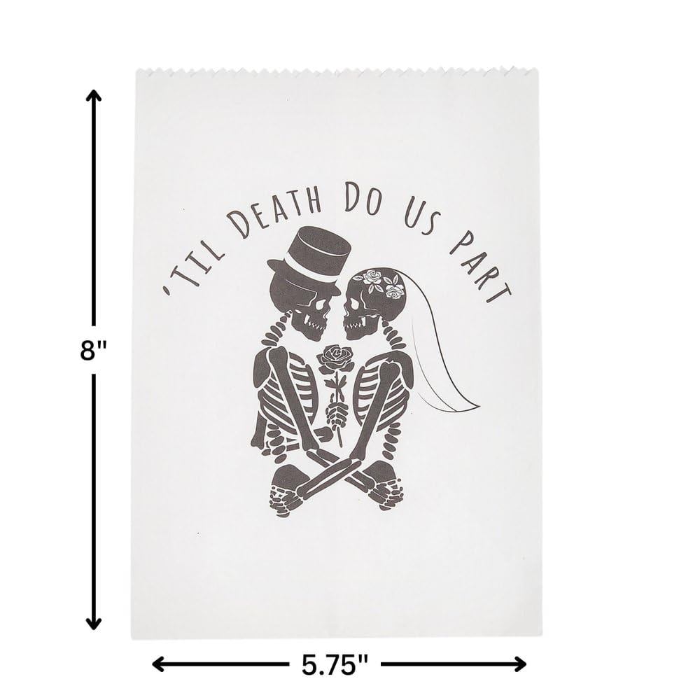 Fun Express Til Death Do Us Part Halloween Wedding Paper Treat Bags Bulk 50 Pieces
