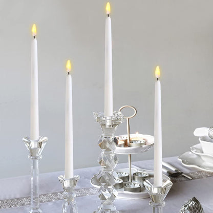 Ni-JASW White Flameless Taper Candles with Remote, Flickering Battery LED Candlesticks Spring Home Candle Decor Set of 12