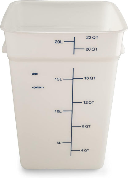 Carlisle FoodService Products Squares Square Food Storage Container, Stackable Design for Catering, 22 Quarts