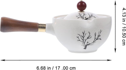 HEMOTON Tea Maker - Ceramic Side Handle Jug for Turkish Household Tool Set, Mini Insulated Tea Kettle
