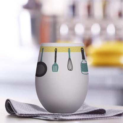 PYD Life Sublimation Blanks Wine Glasses Stemless Frosted 17 OZ Tumblers Cups Mugs Bulk for Sublimation Oven Printing 6 Pack