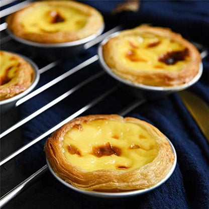 10 Pack Mini Egg Tart Tins, NonStick Tiny Pie Muffin Cupcake Pans, Silver