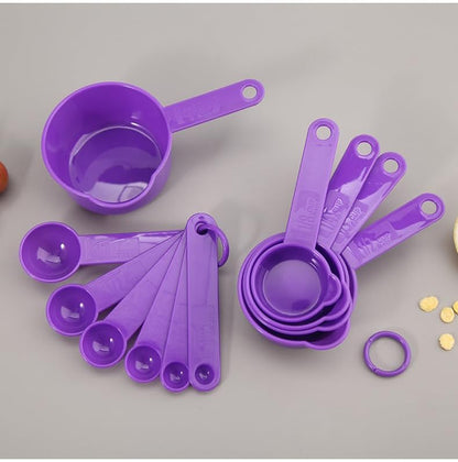 Measuring Cups and Spoons Set of 11, Purple: Kitchen Measuring Cups and Spoons