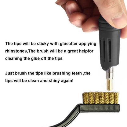 Hotfix Rhinestone Applicator, 7 in 1 Professional Iron-on DIY Hot Fix Tool Rhinestone Setter Applicator Wand Crystal Gem Tool Kit with 7 Different Sizes Tips, Support Stand (Black)