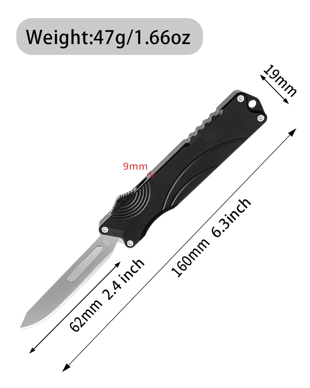 Ainhue AR385 Small Retractable Box Cutter EDC Pocket Scalpel Knife with 20pcs Carbon Steel Blades, Aluminum Alloy Handle, Precision Craft DIY Tool for Office Home Arts