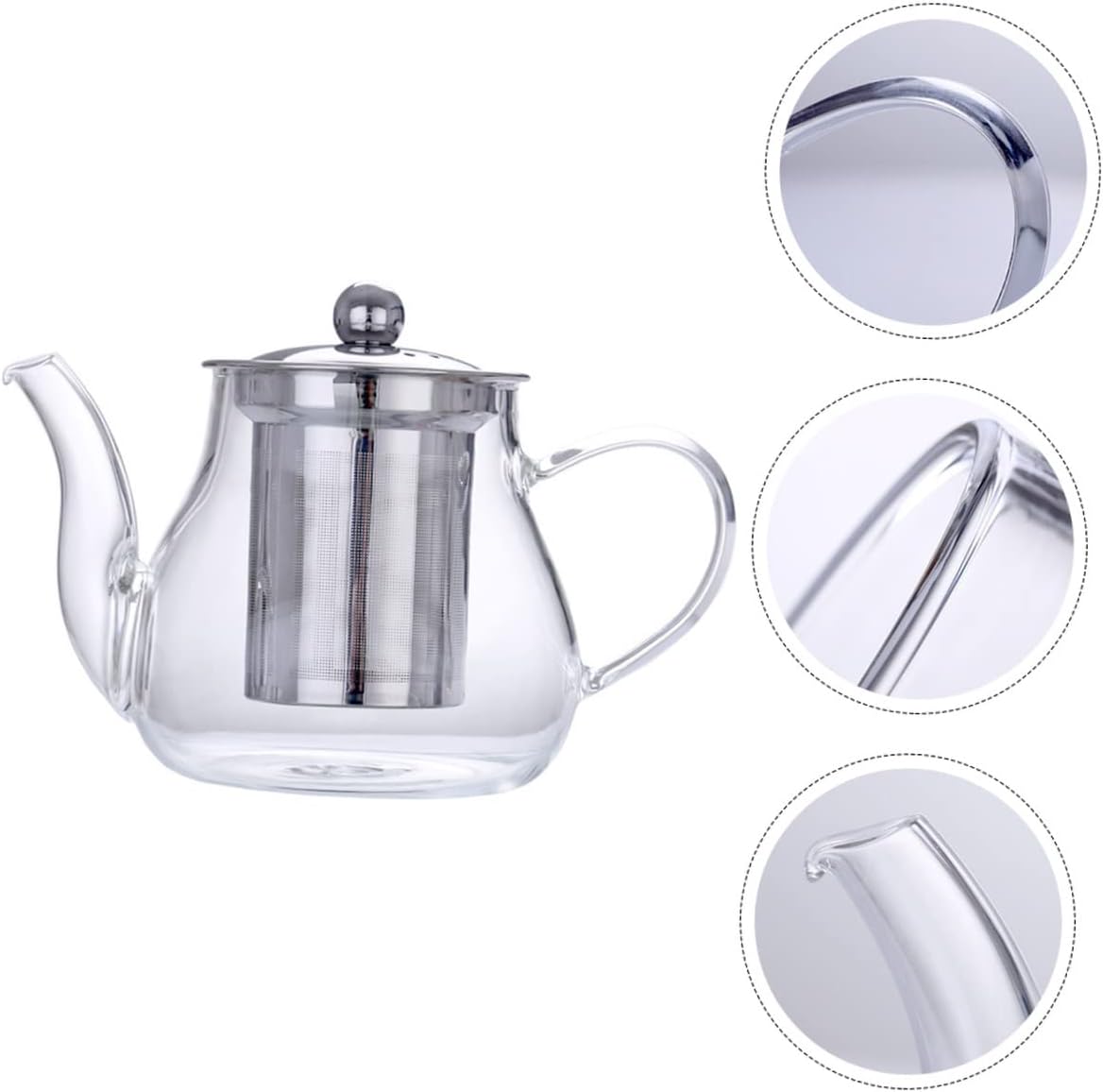 1 Set Teapot Loose Leaf Tea Maker, Glass Tea Pot with Water Pitcher and Stainless Steel Infuser