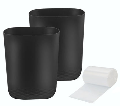 Feiupe 60 Count Bags,2.5 (2, Small Trash Can with of Trash Gallon Wastebasket Recycling Bin Trash Can for Bathroom