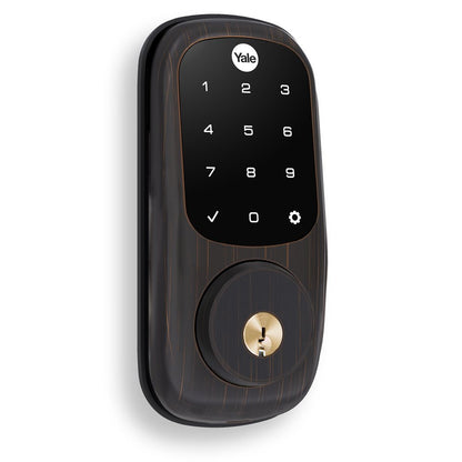 Yale Assure Lock Deadbolt, Satin Nickel Digital Touchscreen Keypad with Z-Wave and Backup Key for Front or Back Entry Door, YRD226-ZW2-619