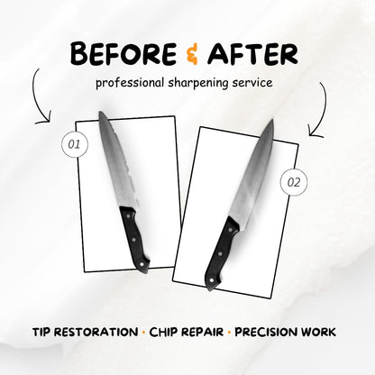 Knife Sharpening Service by Mail, Professional Blade Repair, Razor-Sharp Results, Insured and Trackable Shipping, Sharpen Up 365 Kit Included (14 Knives)