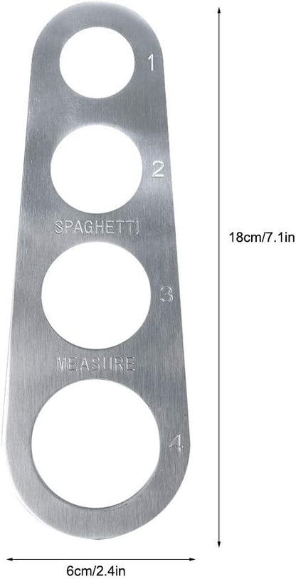 Stainless Steel Spaghetti Measurer, 4 Hole Portion Control Cooking Tool for Pasta Ruler