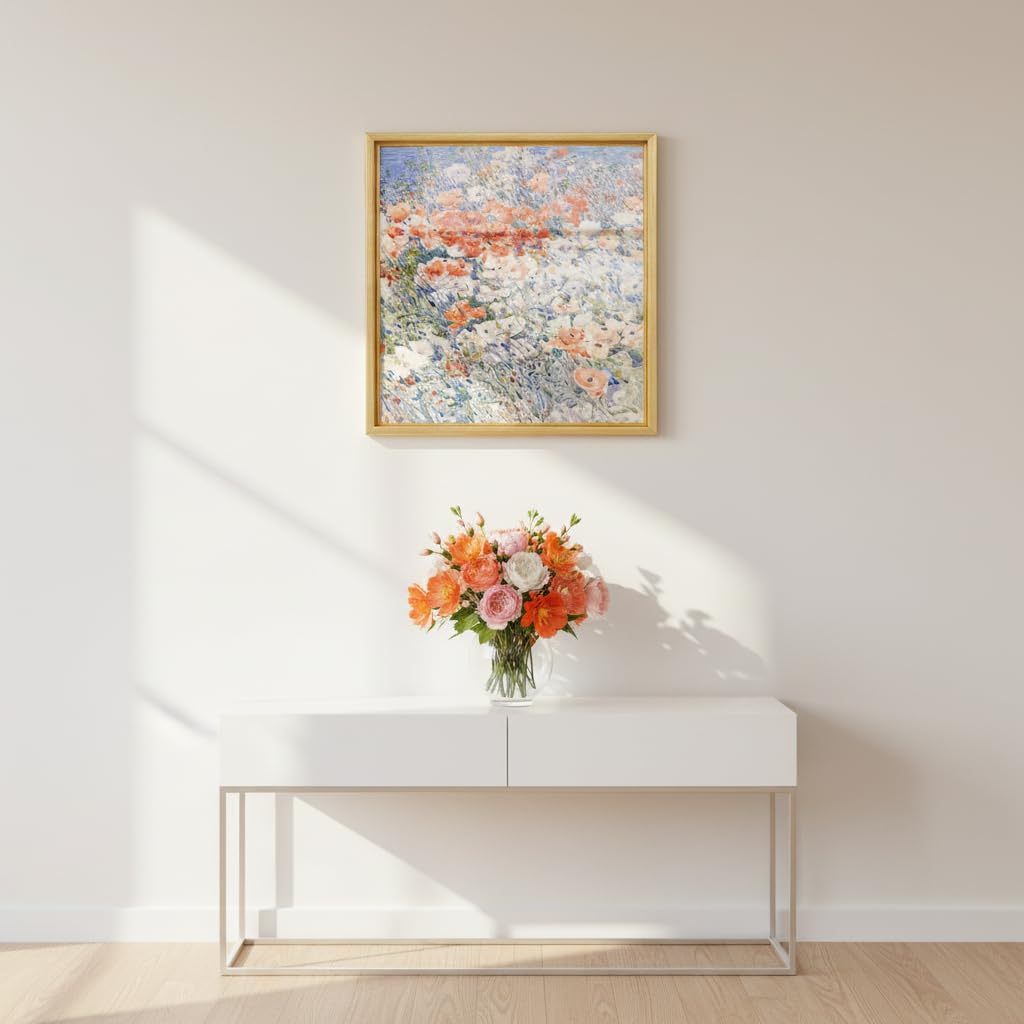 VAREIHNAZ Canvas Floater Frames for 10"x10"Canvas Paintings,Square Canvas Frame,Floating Frames for Canvas with 0.6"~0.9" Deep for Wall Decor Oil Painting (Gold)